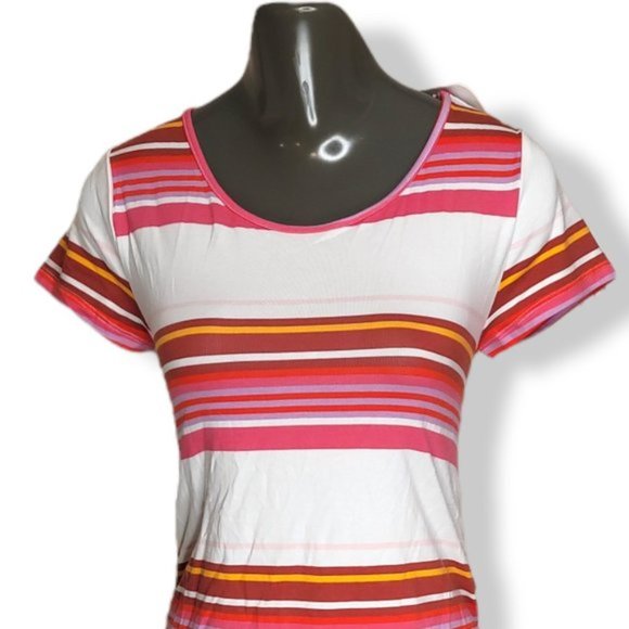 Isabel Maternity Women's White & Pink Below Knee Length Maternity Dress - Picture 2 of 7